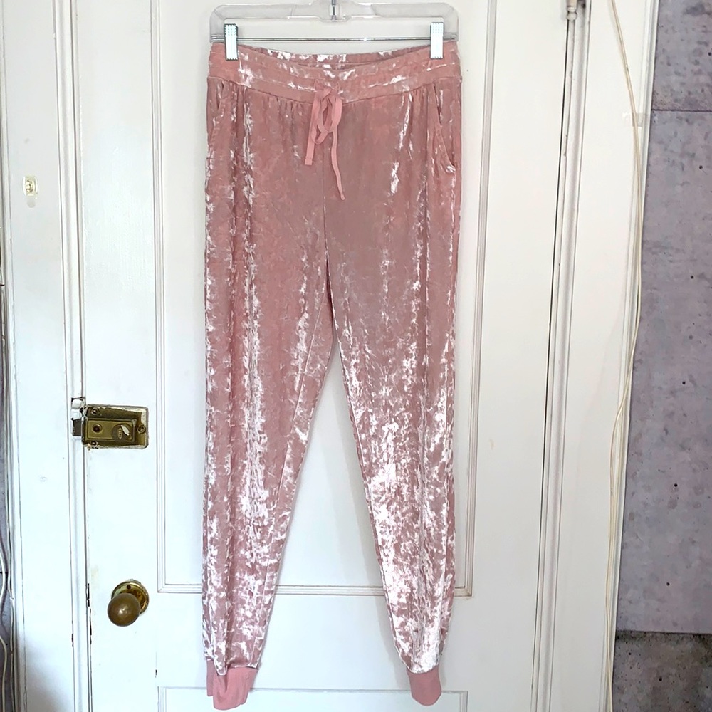 Velvet Baby Pink Joggers